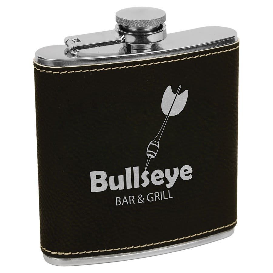 Stainless Steel Flask Laserable/UV Printable Leatherette