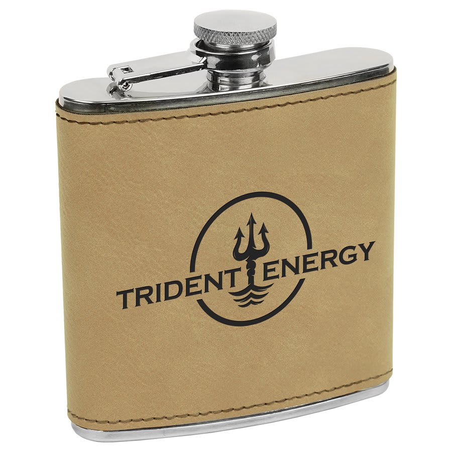 Stainless Steel Flask Laserable/UV Printable Leatherette