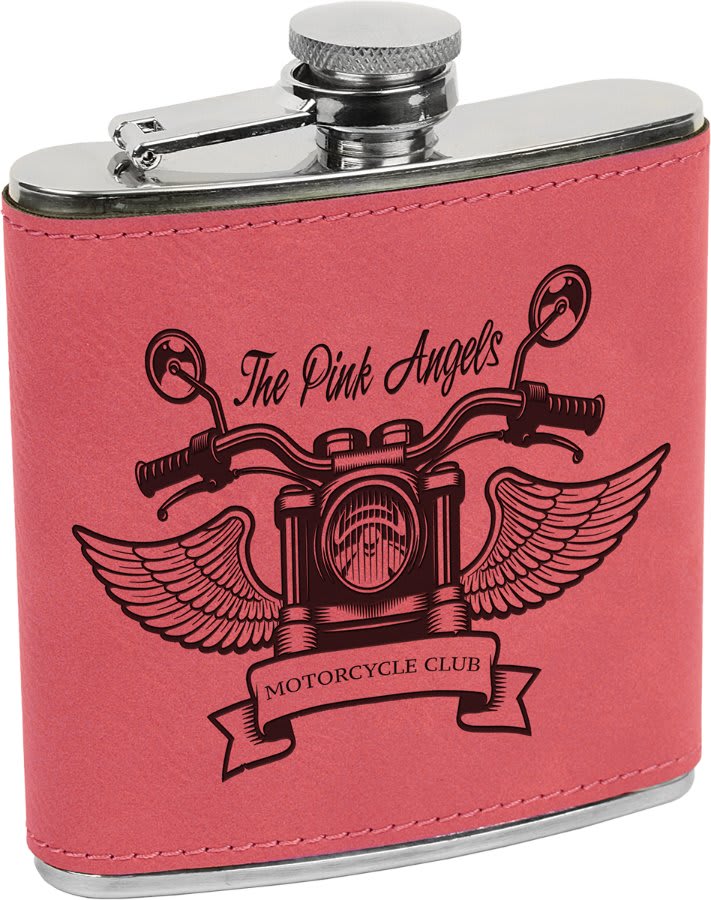Stainless Steel Flask Laserable/UV Printable Leatherette