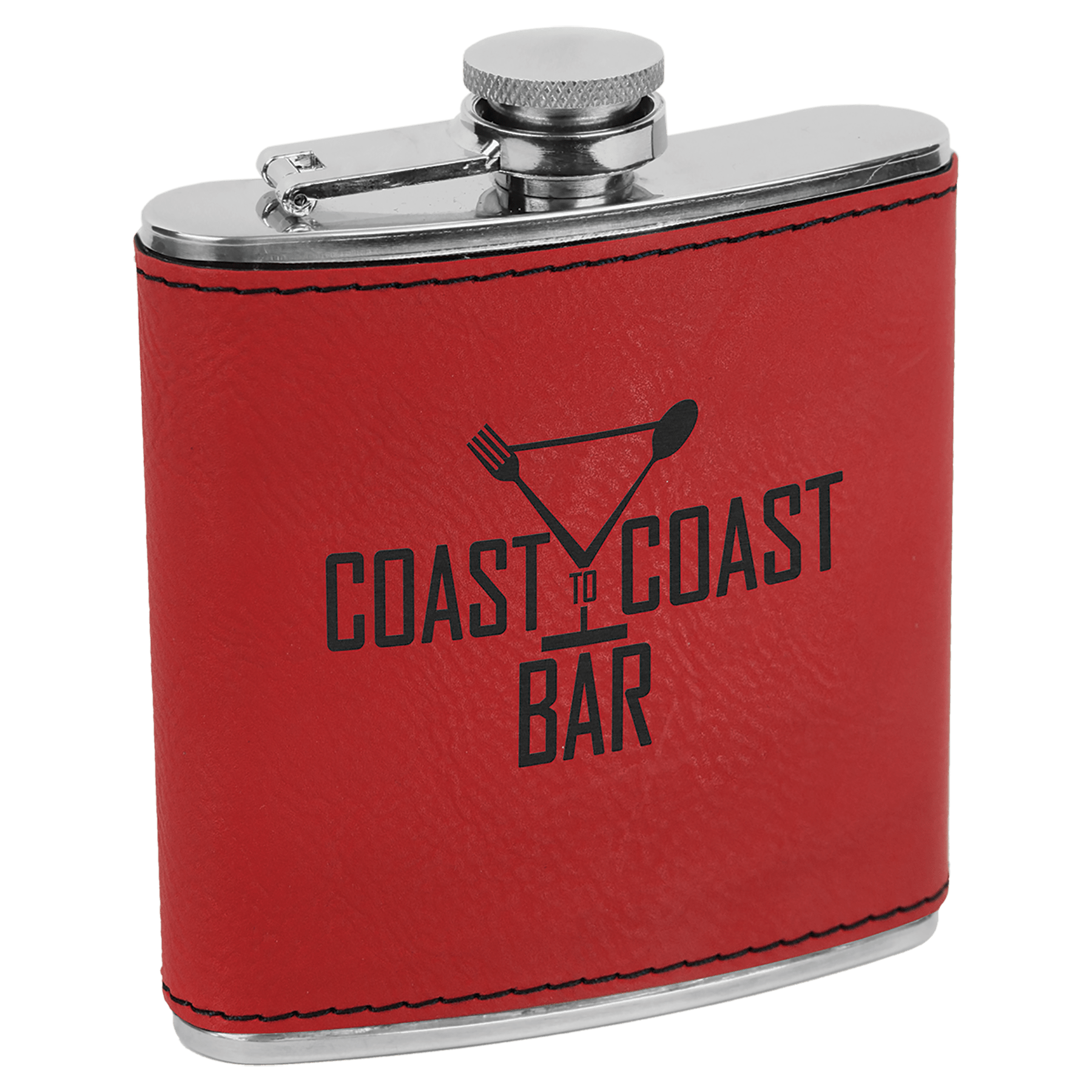 Stainless Steel Flask Laserable/UV Printable Leatherette