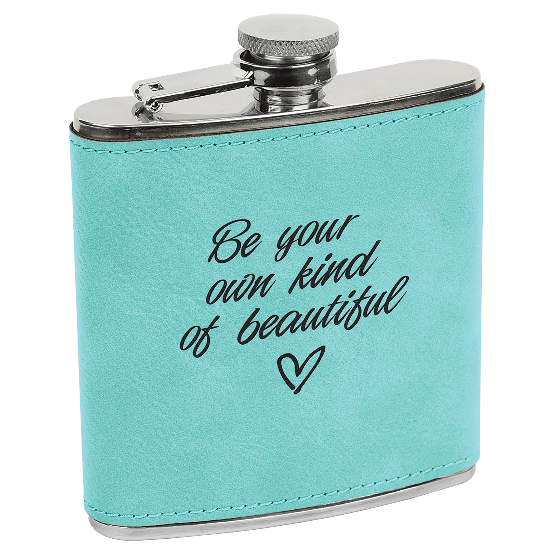 Stainless Steel Flask Laserable/UV Printable Leatherette