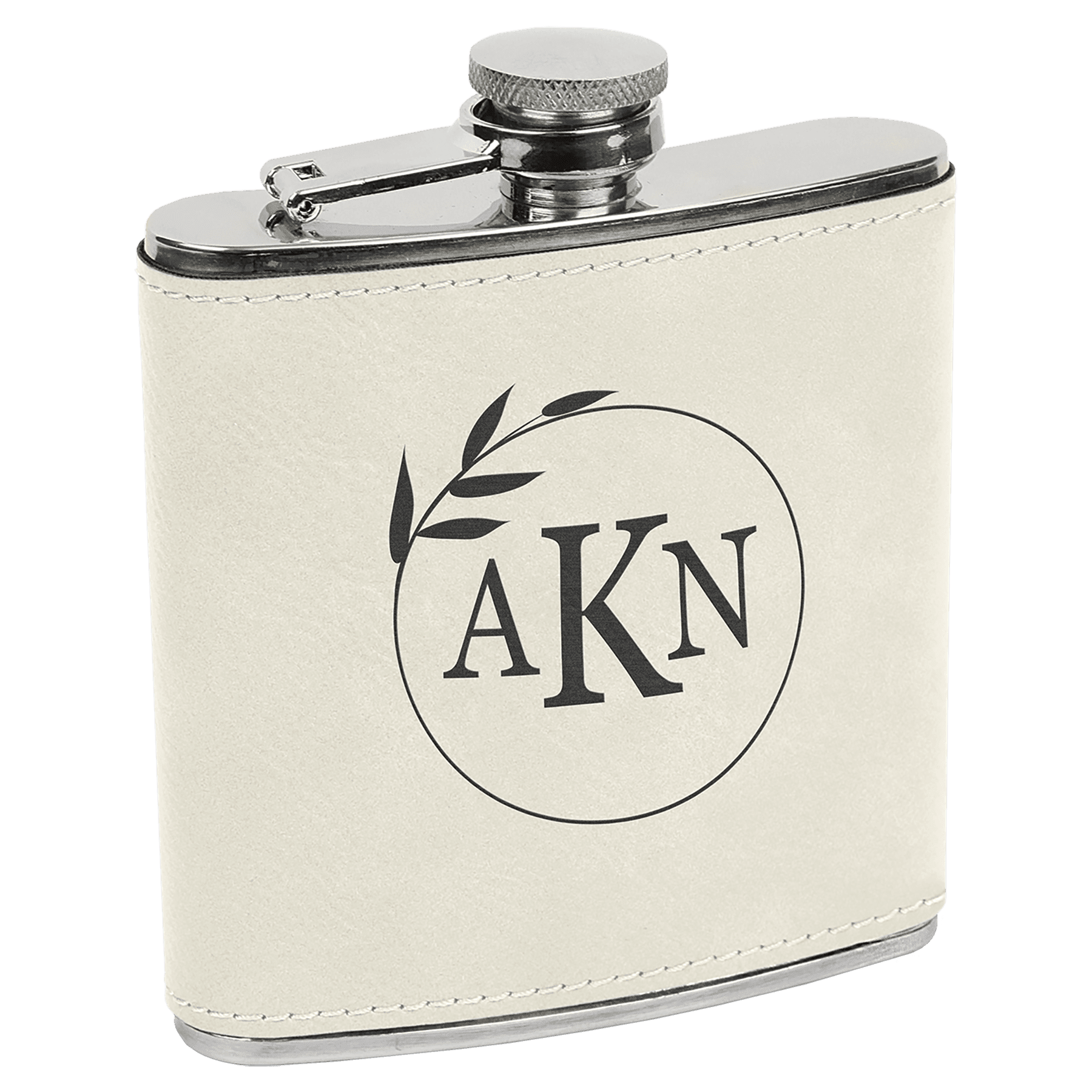 Stainless Steel Flask Laserable/UV Printable Leatherette