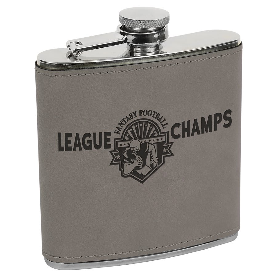 Stainless Steel Flask Laserable/UV Printable Leatherette
