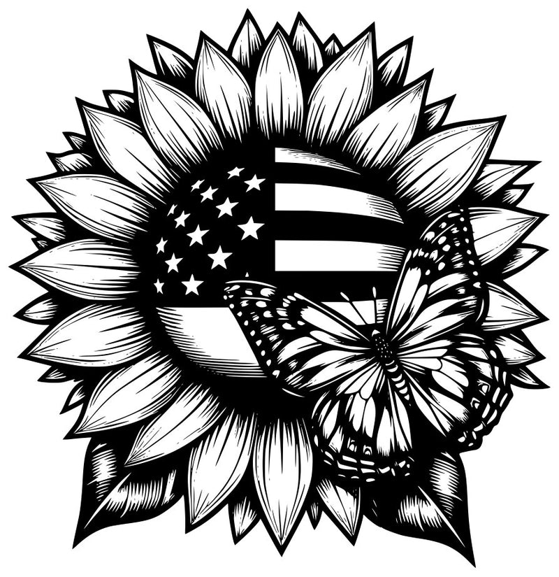 Sunflower Butterfly Flag