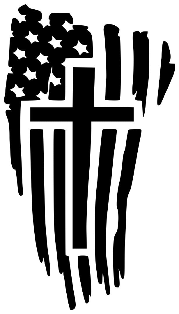 Vertical Flag w Cross