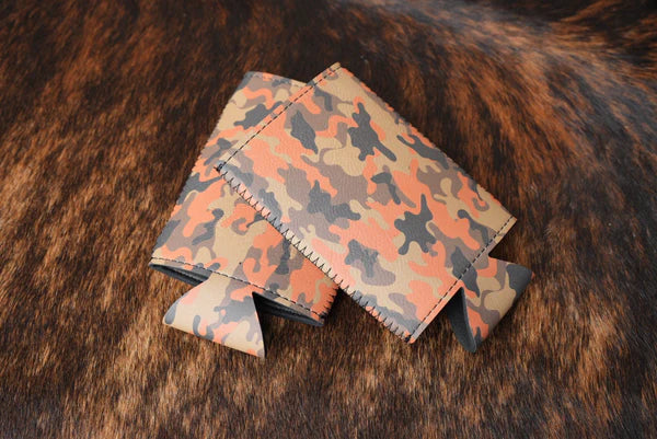 orange camo koozie