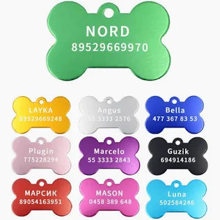 Custom Aluminum Dog Bone ID Tag