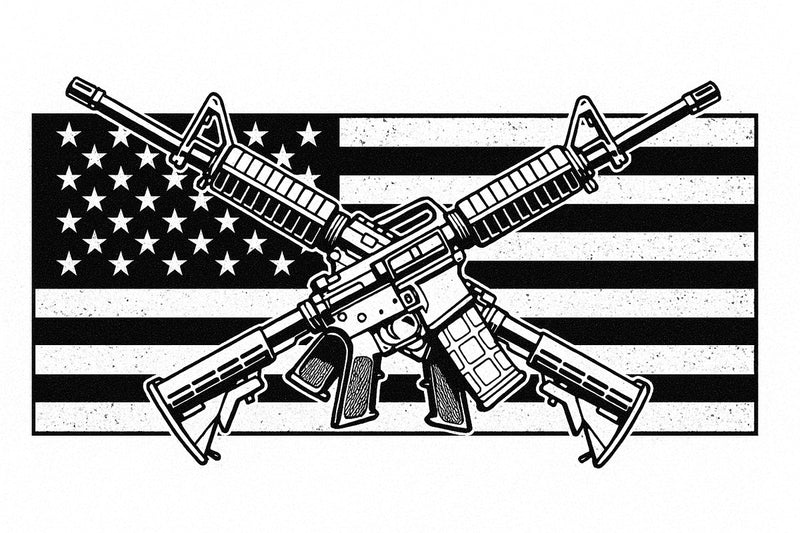 B&W AR15 Flag
