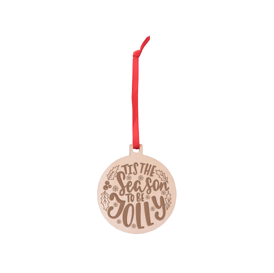 Natural Wood Ball Ornament - 4 Pack