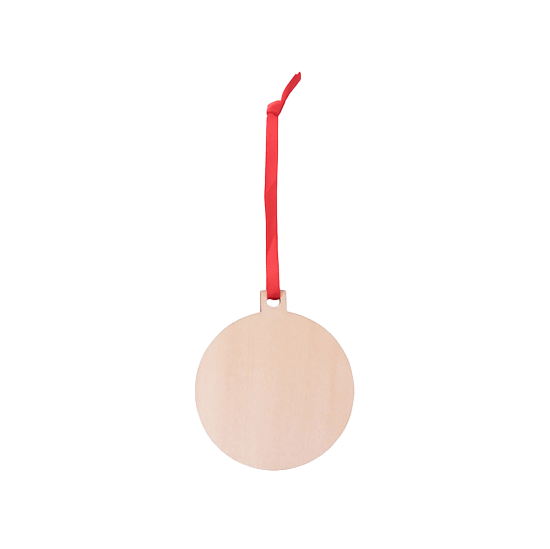 Natural Wood Ball Ornament - 4 Pack
